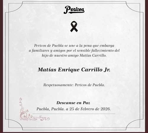 PERICOS LAMENTA DECESO DEL HIJO DE MATÍAS CARRILLO